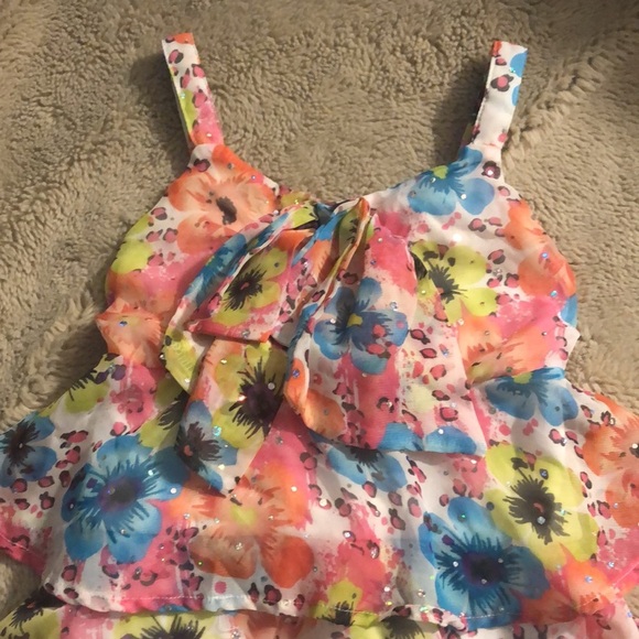 🎉4 for $20 Forever Me Hawaiian Print Ruffled Tier Dress, size 8 - Picture 3 of 8